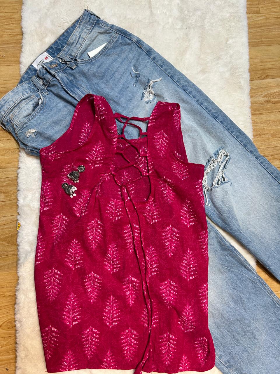 Short Backless Kurti