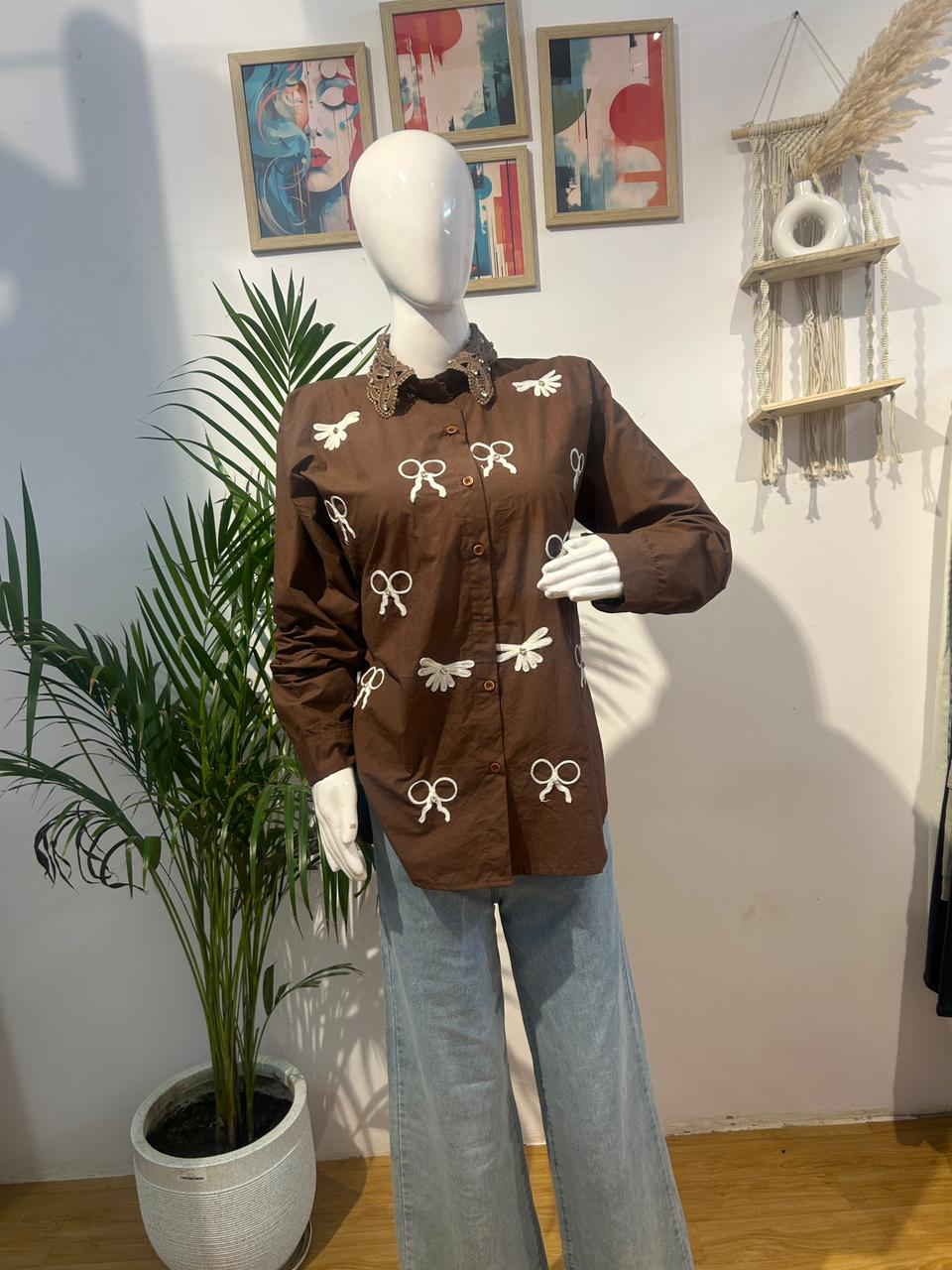 Bow Stone elegent Shirt