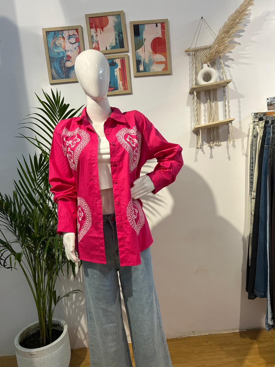 Bandana Print Oversized Shirt