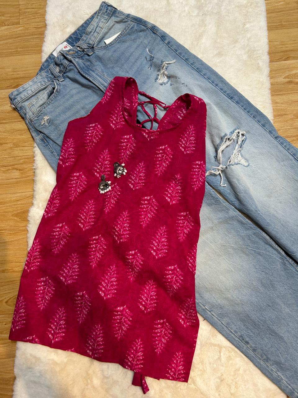 Short Backless Kurti