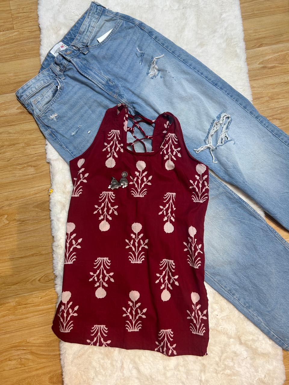 Short Backless Kurti