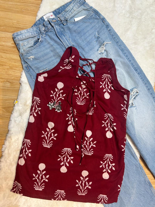 Short Backless Kurti