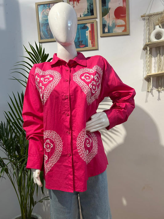 Bandana Print Oversized Shirt