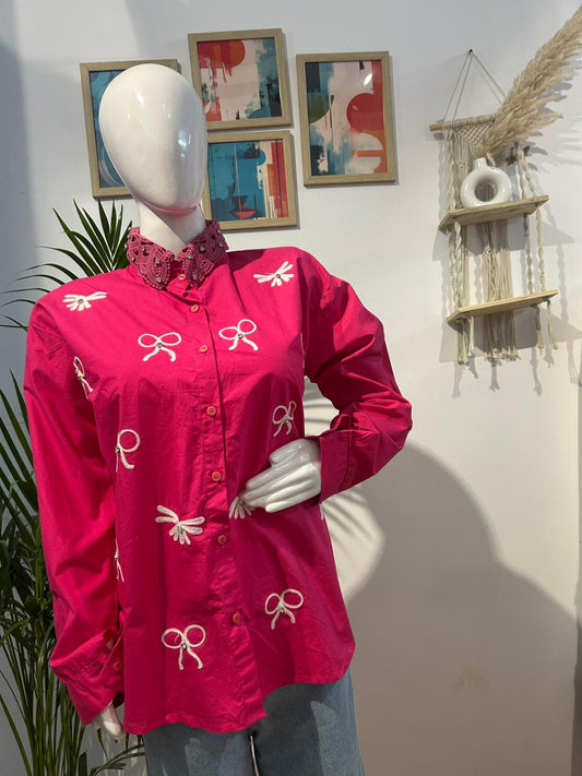 Bow Stone elegent Shirt