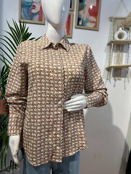 Branded Basic Abstract Print Shirt