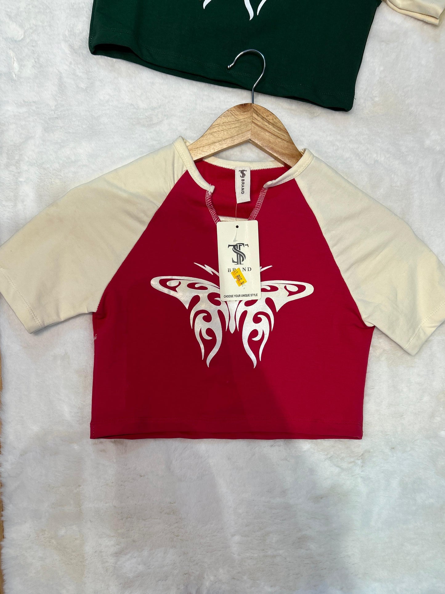Graphic Butterfly Crop Tshirt